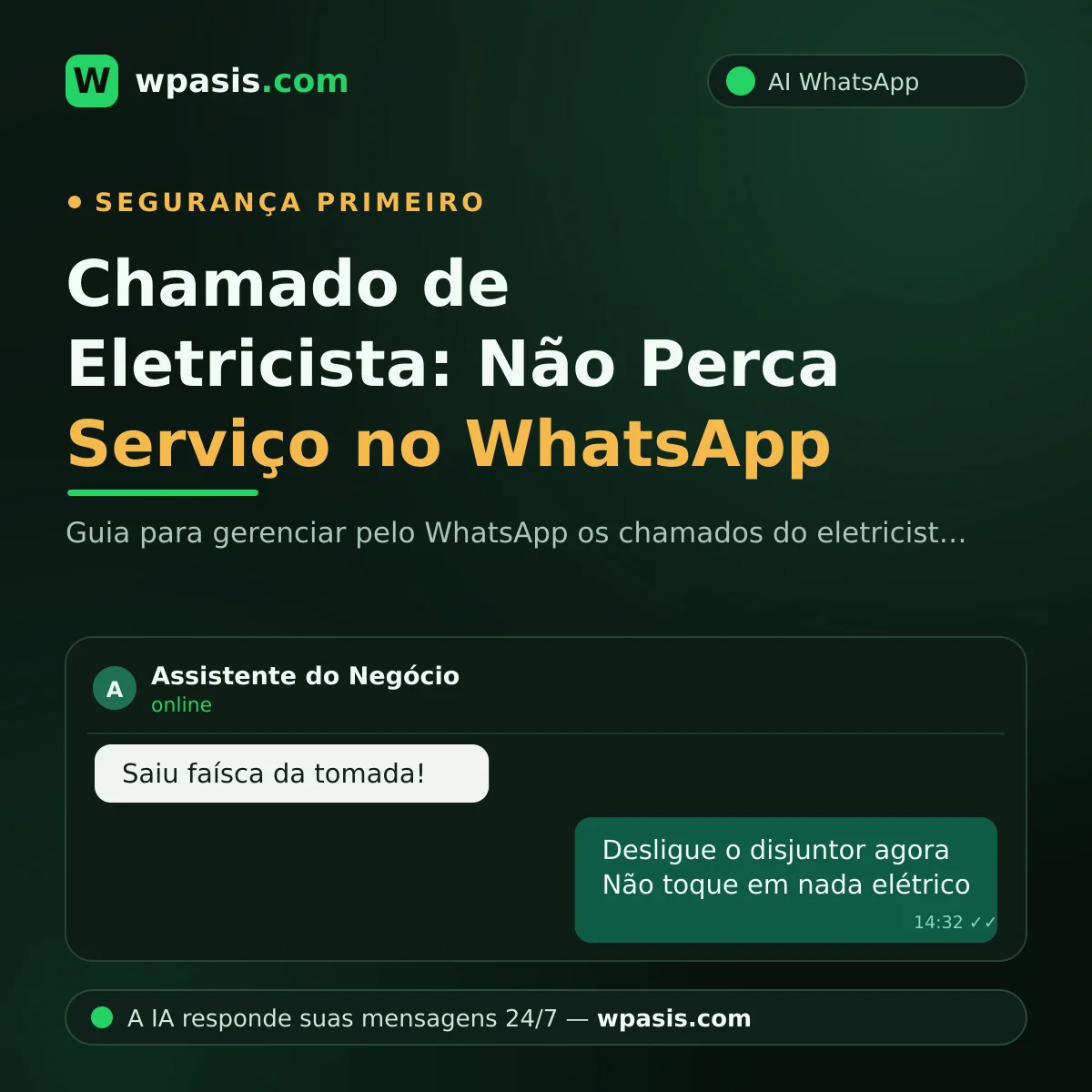 Chamado de Eletricista: Não Perca Serviço no WhatsApp