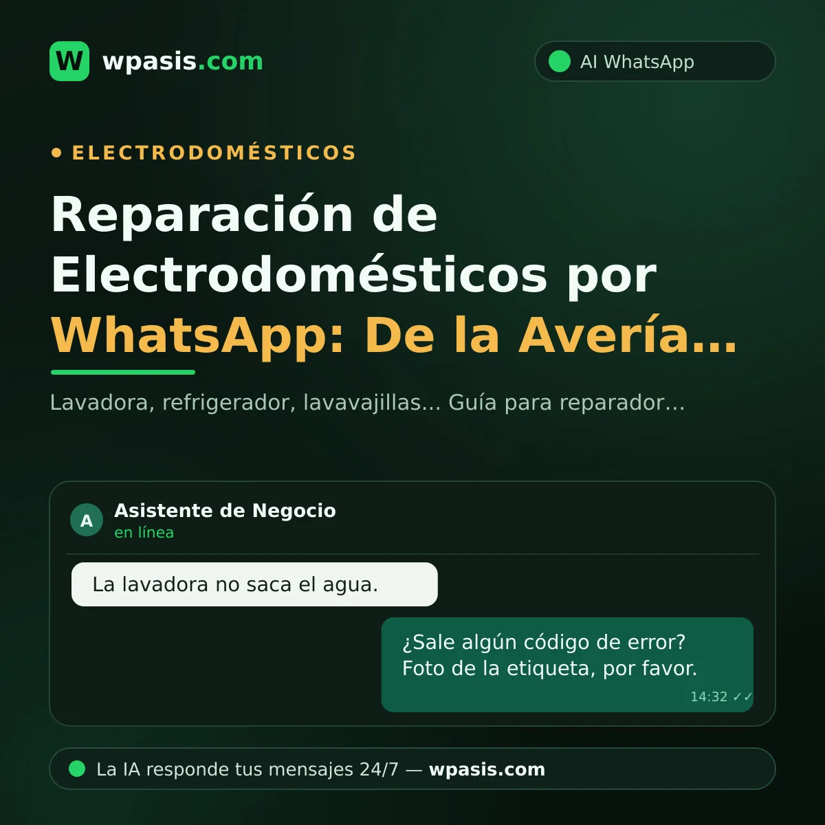 Reparación de Electrodomésticos por WhatsApp: De la Avería a la Cita