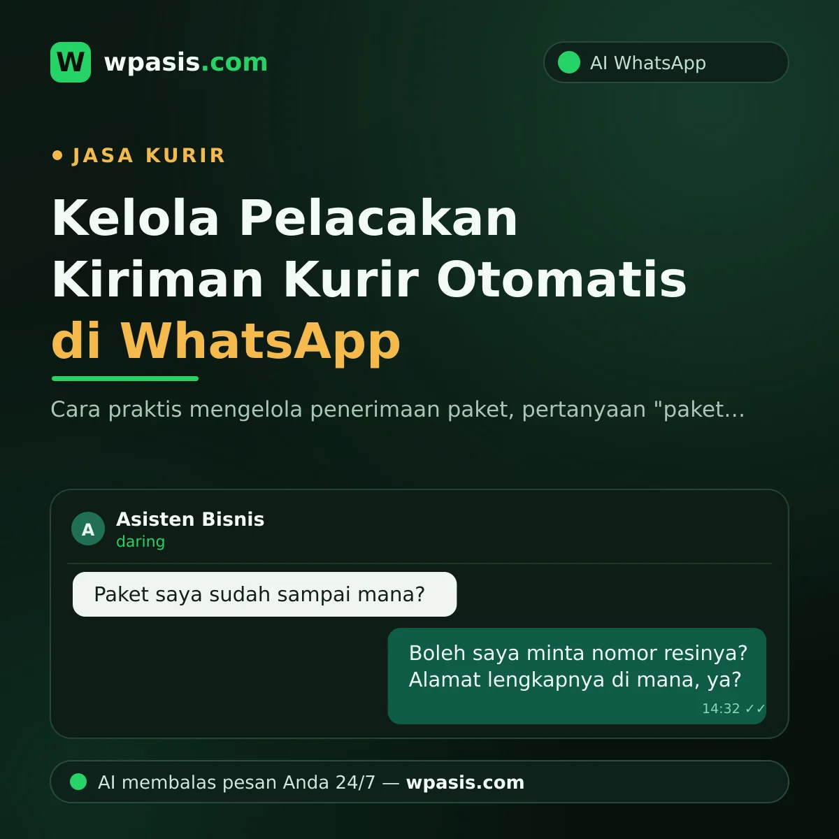 Kelola Pelacakan Kiriman Kurir Otomatis di WhatsApp