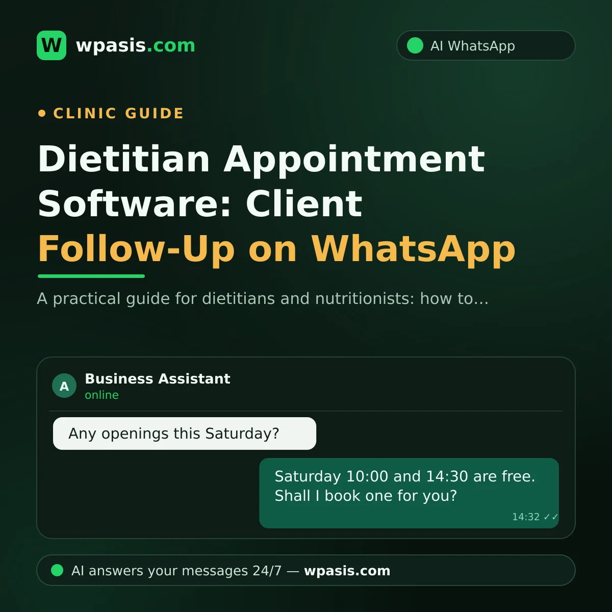 Dietitian Appointment Software: Client Follow-Up on WhatsApp