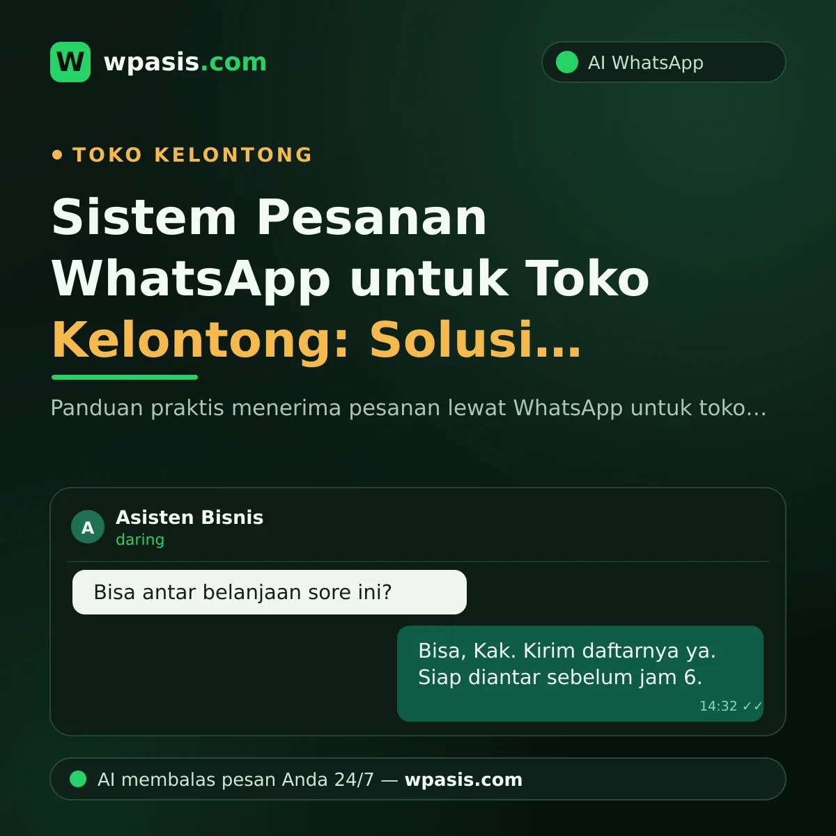 Sistem Pesanan WhatsApp untuk Toko Kelontong: Solusi Digital Warung