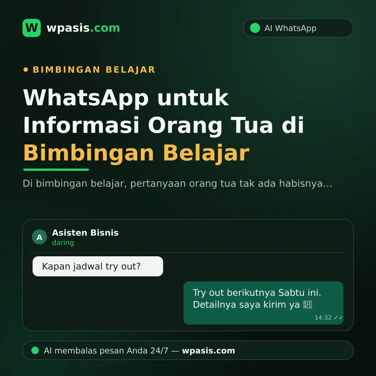 WhatsApp untuk Informasi Orang Tua di Bimbingan Belajar