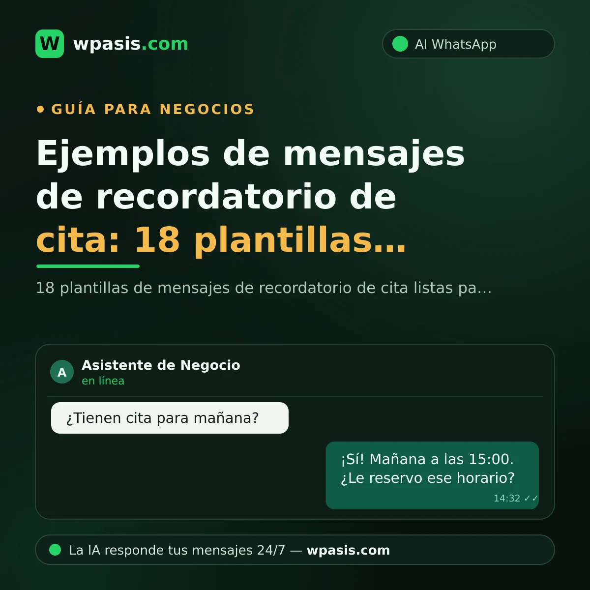 Ejemplos de mensajes de recordatorio de cita: 18 plantillas listas para copiar