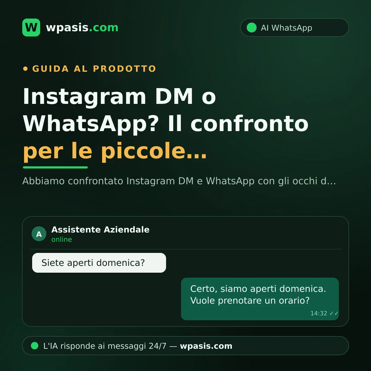 Instagram DM o WhatsApp? Il confronto per le piccole attività