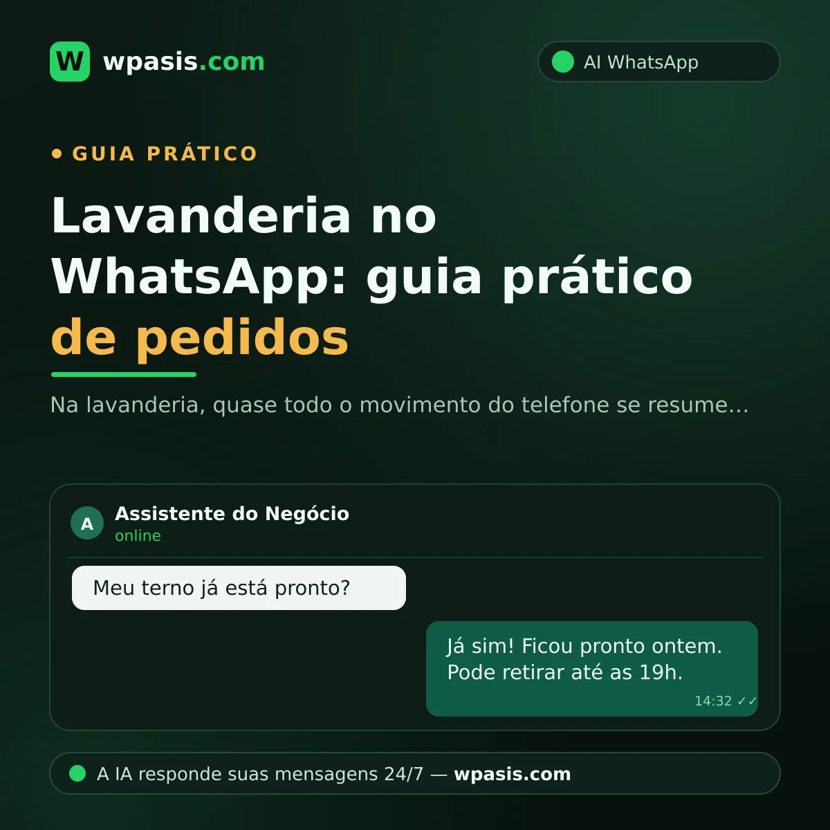 Lavanderia no WhatsApp: guia prático de pedidos