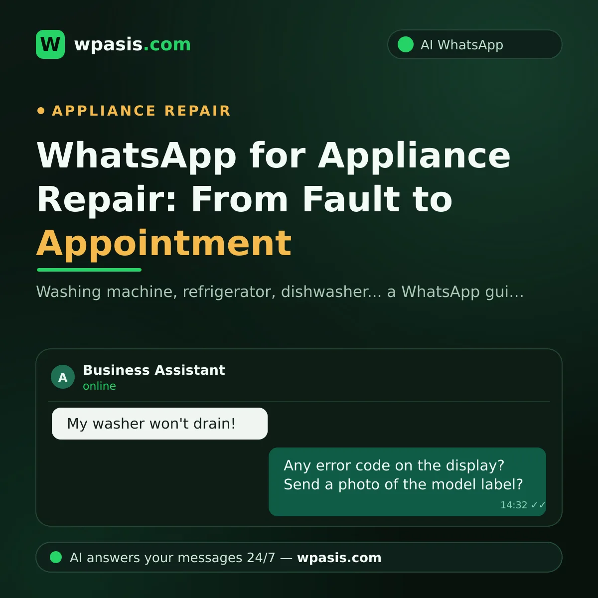 WhatsApp for Appliance Repair: From Fault to Appointment