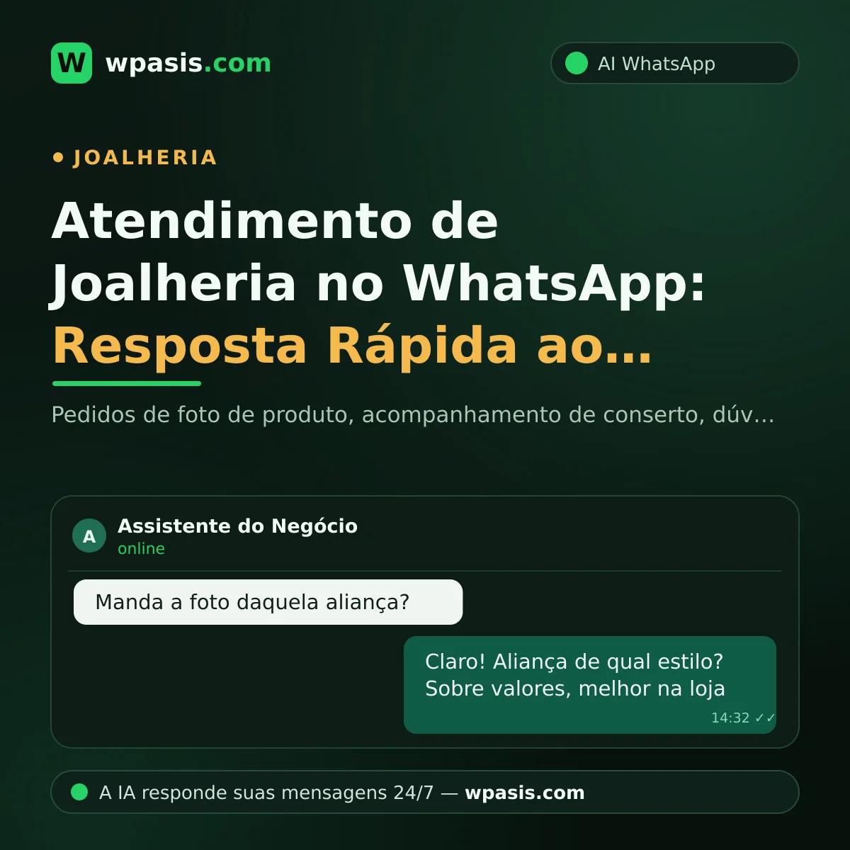 Atendimento de Joalheria no WhatsApp: Resposta Rápida ao Cliente