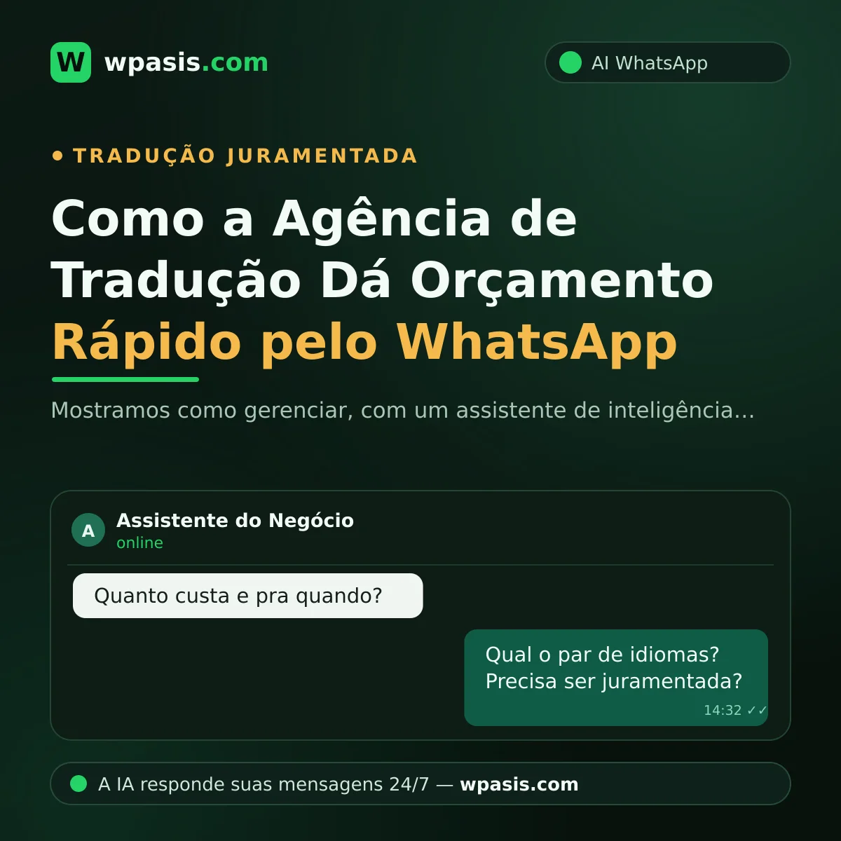 Como a Agência de Tradução Dá Orçamento Rápido pelo WhatsApp