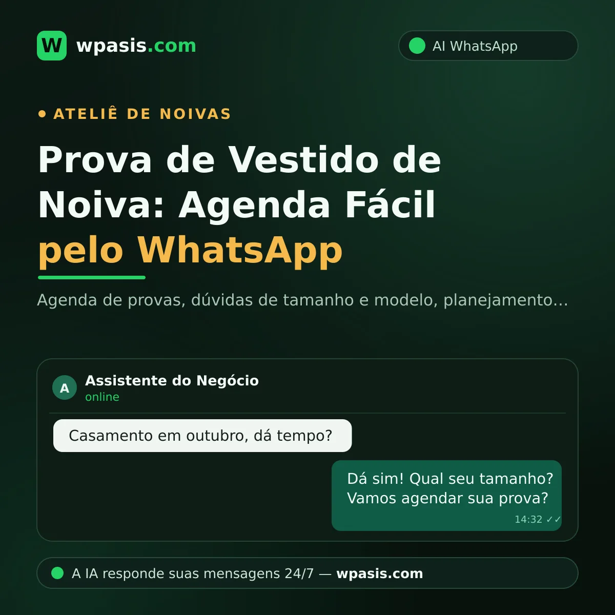 Prova de Vestido de Noiva: Agenda Fácil pelo WhatsApp