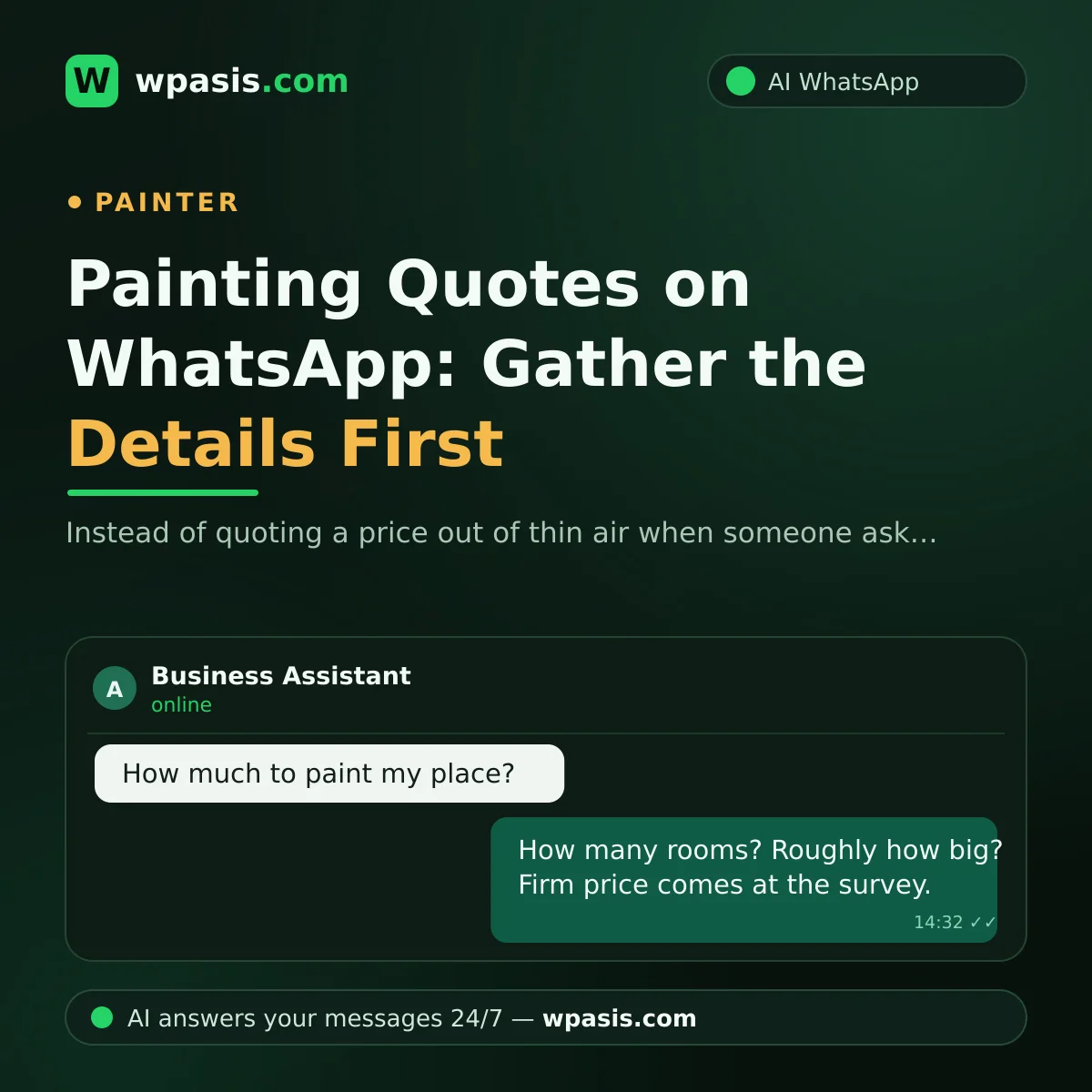 Painting Quotes on WhatsApp: Gather the Details First