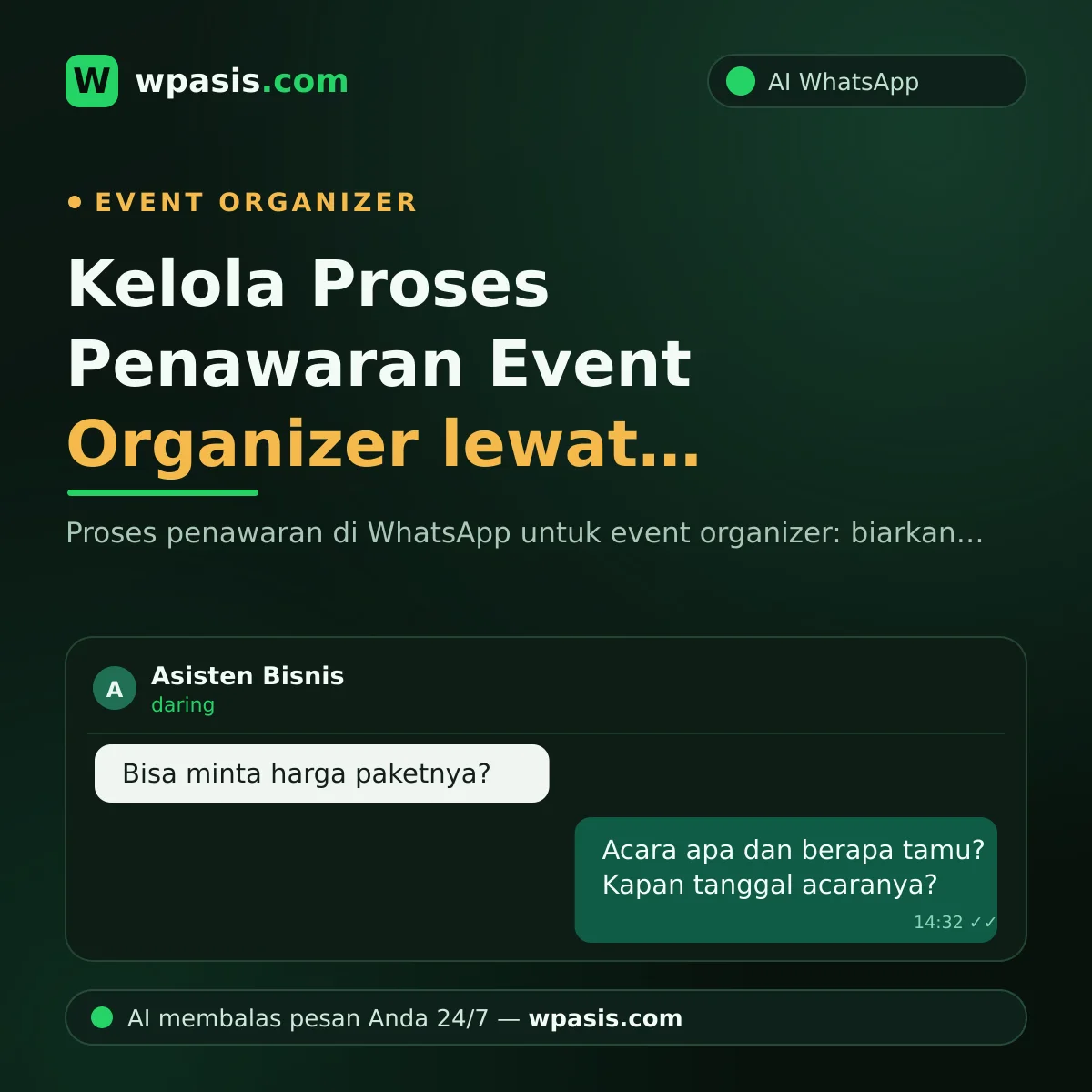 Kelola Proses Penawaran Event Organizer lewat WhatsApp