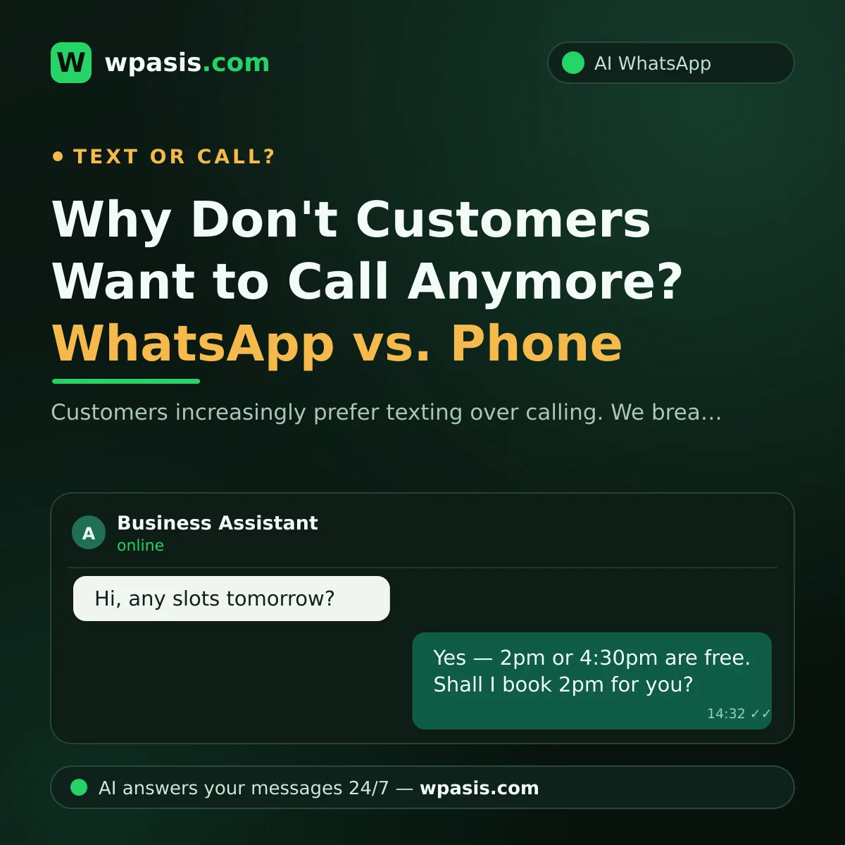 Why Don't Customers Want to Call Anymore? WhatsApp vs. Phone