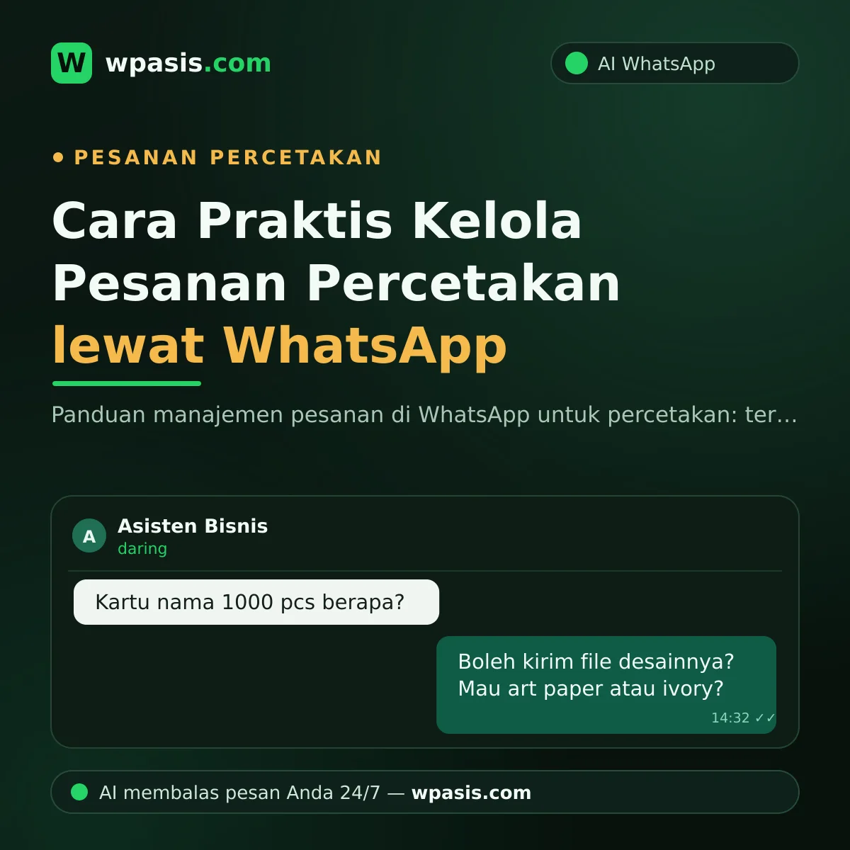 Cara Praktis Kelola Pesanan Percetakan lewat WhatsApp