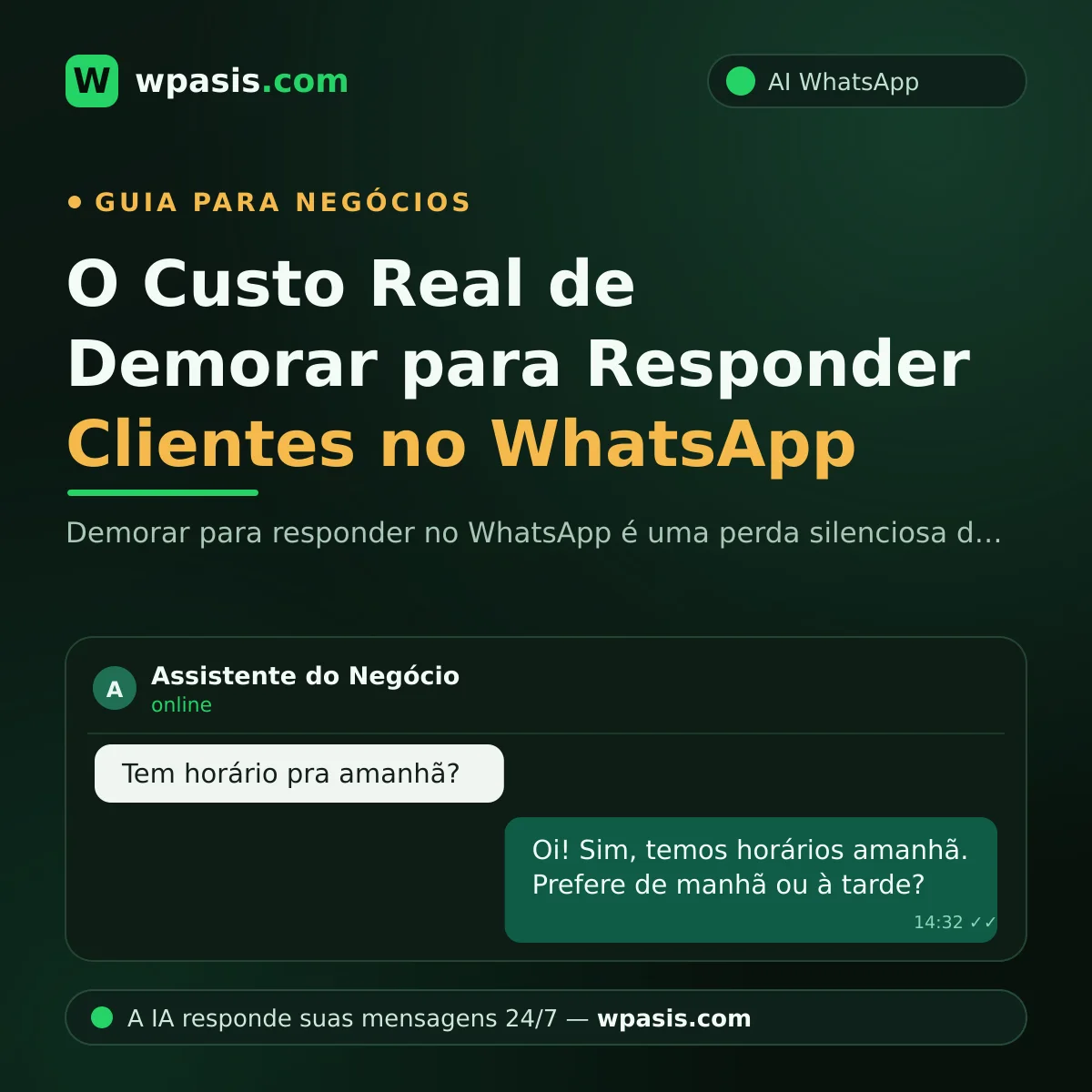 O Custo Real de Demorar para Responder Clientes no WhatsApp