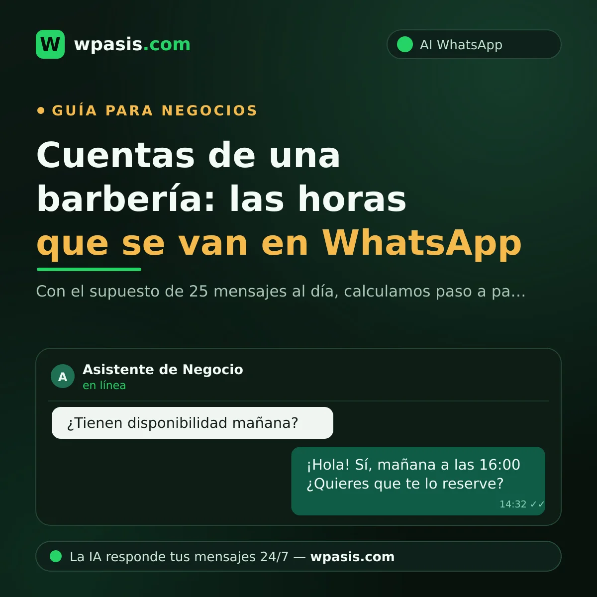 Cuentas de una barbería: las horas que se van en WhatsApp