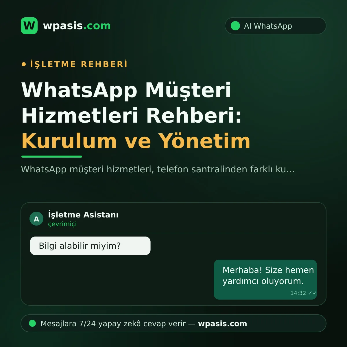 WhatsApp Müşteri Hizmetleri Rehberi: Kurulum ve Yönetim