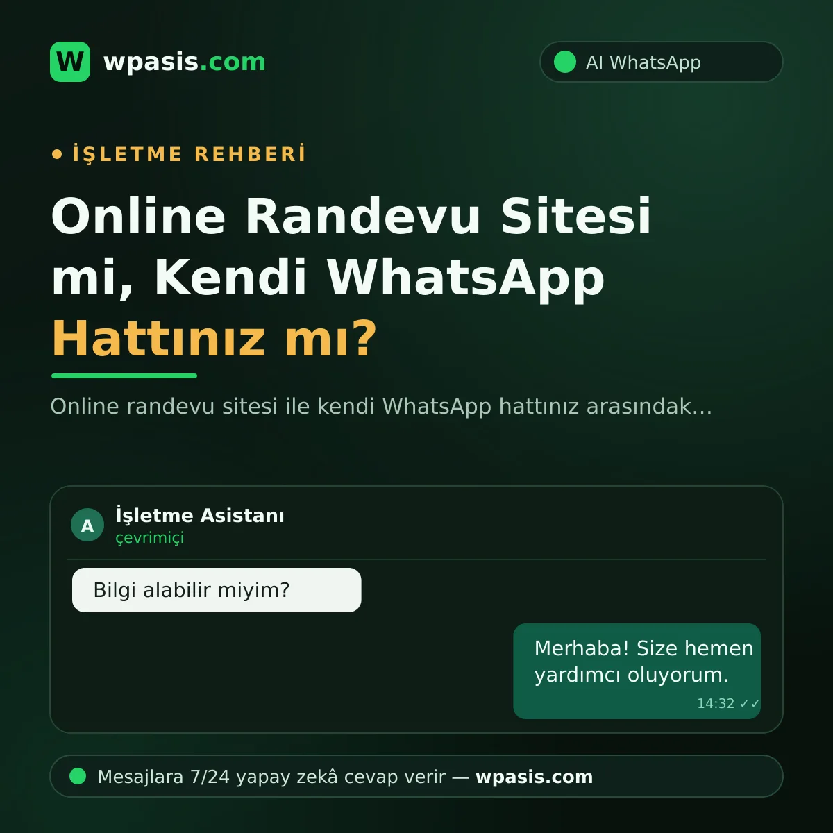 Online Randevu Sitesi mi, Kendi WhatsApp Hattınız mı?