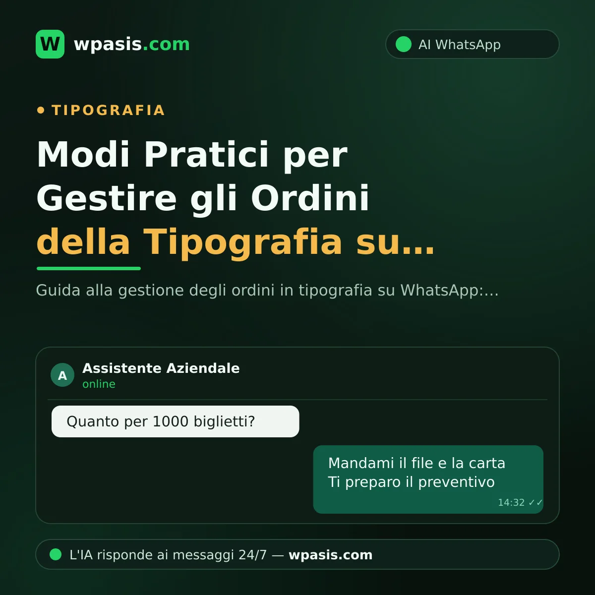 Modi Pratici per Gestire gli Ordini della Tipografia su WhatsApp
