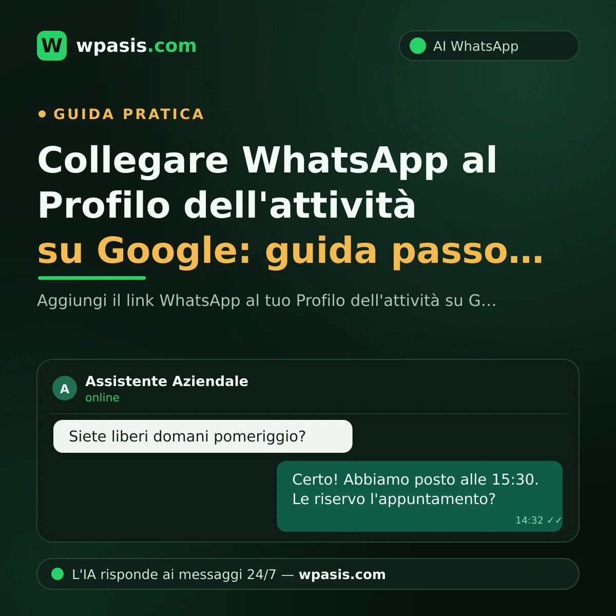 Collegare WhatsApp al Profilo dell'attività su Google: guida passo passo