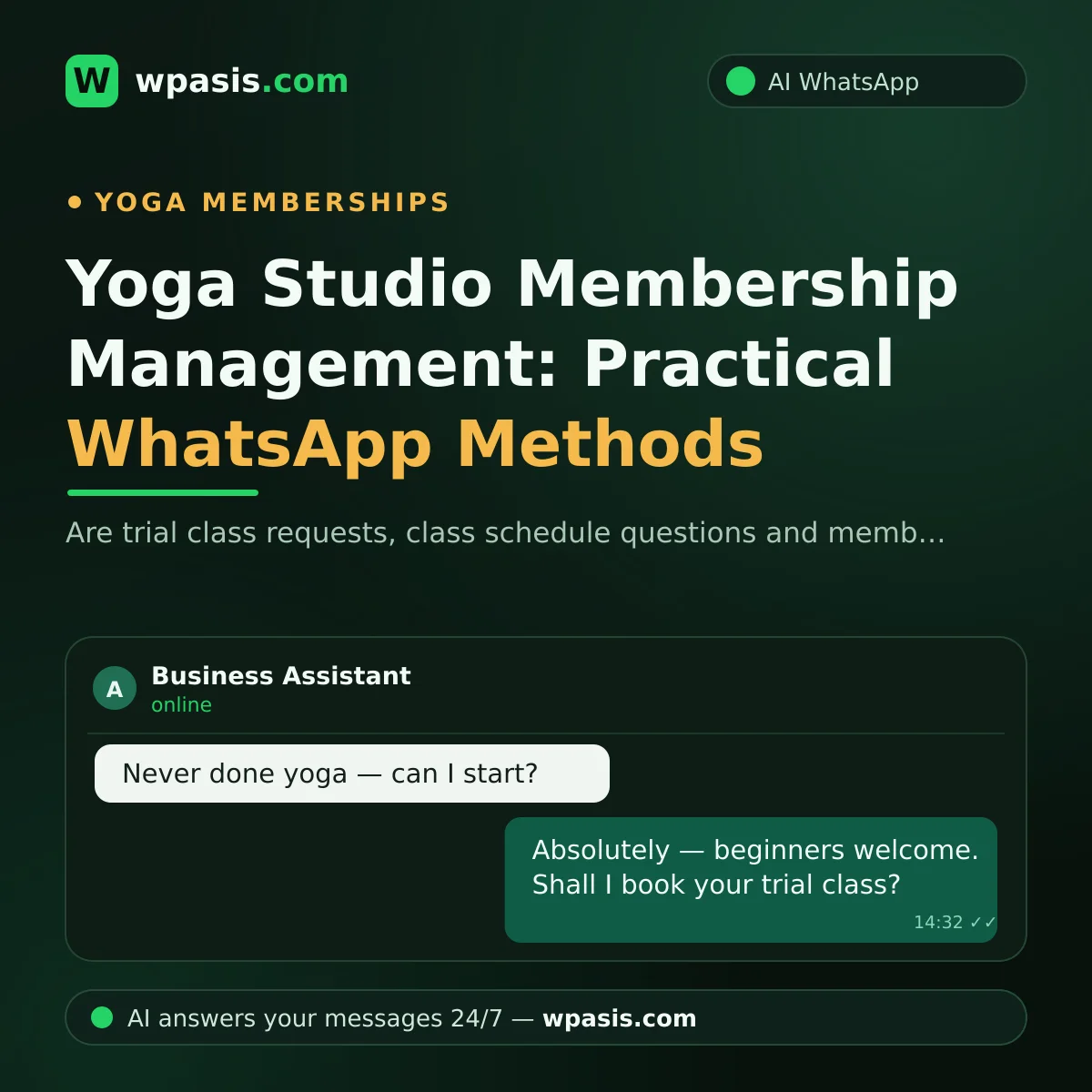 Yoga Studio Membership Management: Practical WhatsApp Methods
