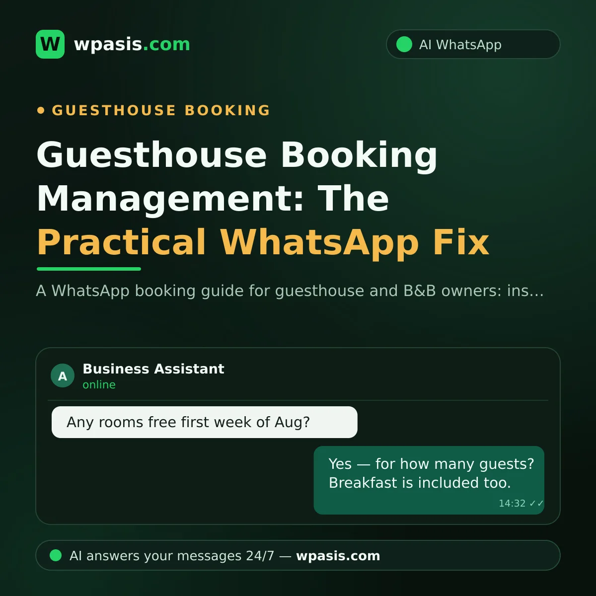Guesthouse Booking Management: The Practical WhatsApp Fix