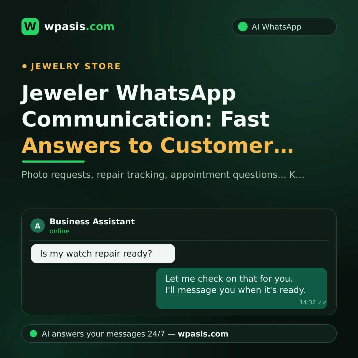 Jeweler WhatsApp Communication: Fast Answers to Customer Questions