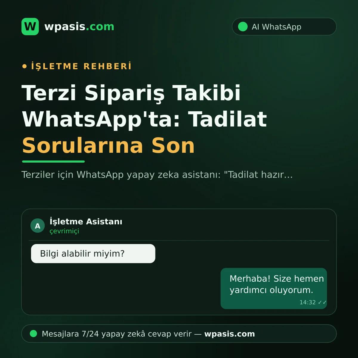 Terzi Sipariş Takibi WhatsApp'ta: Tadilat Sorularına Son