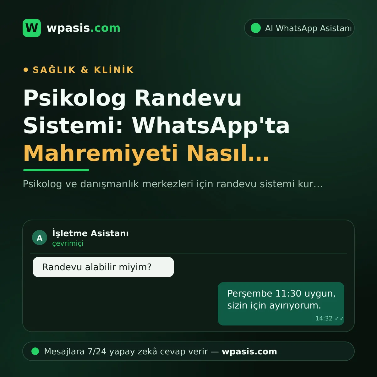 Psikolog Randevu Sistemi: WhatsApp'ta Mahremiyeti Nasıl Korursunuz?