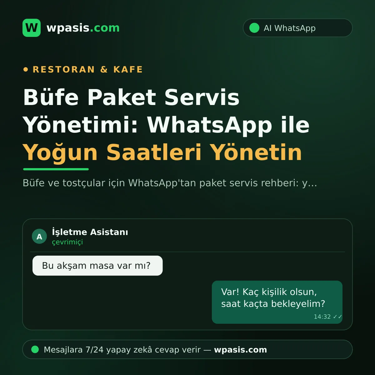 Büfe Paket Servis Yönetimi: WhatsApp ile Yoğun Saatleri Yönetin