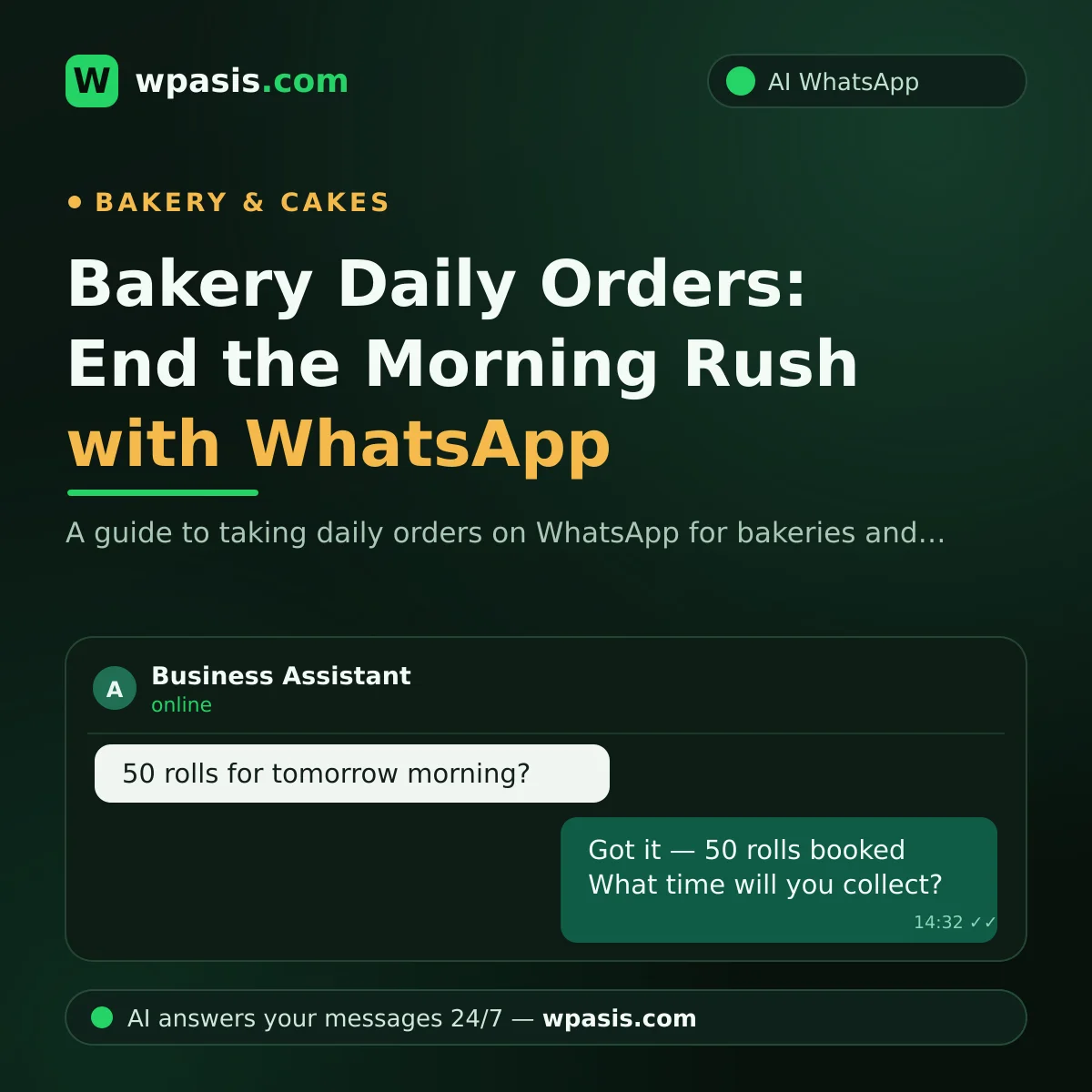 Bakery Daily Orders: End the Morning Rush with WhatsApp