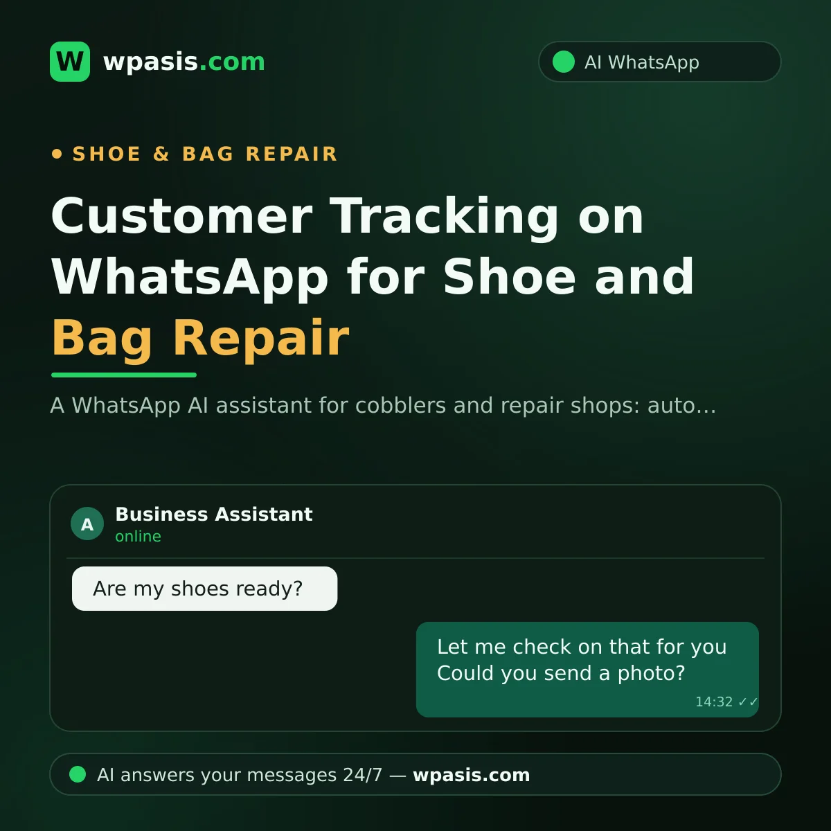 Customer Tracking on WhatsApp for Shoe and Bag Repair
