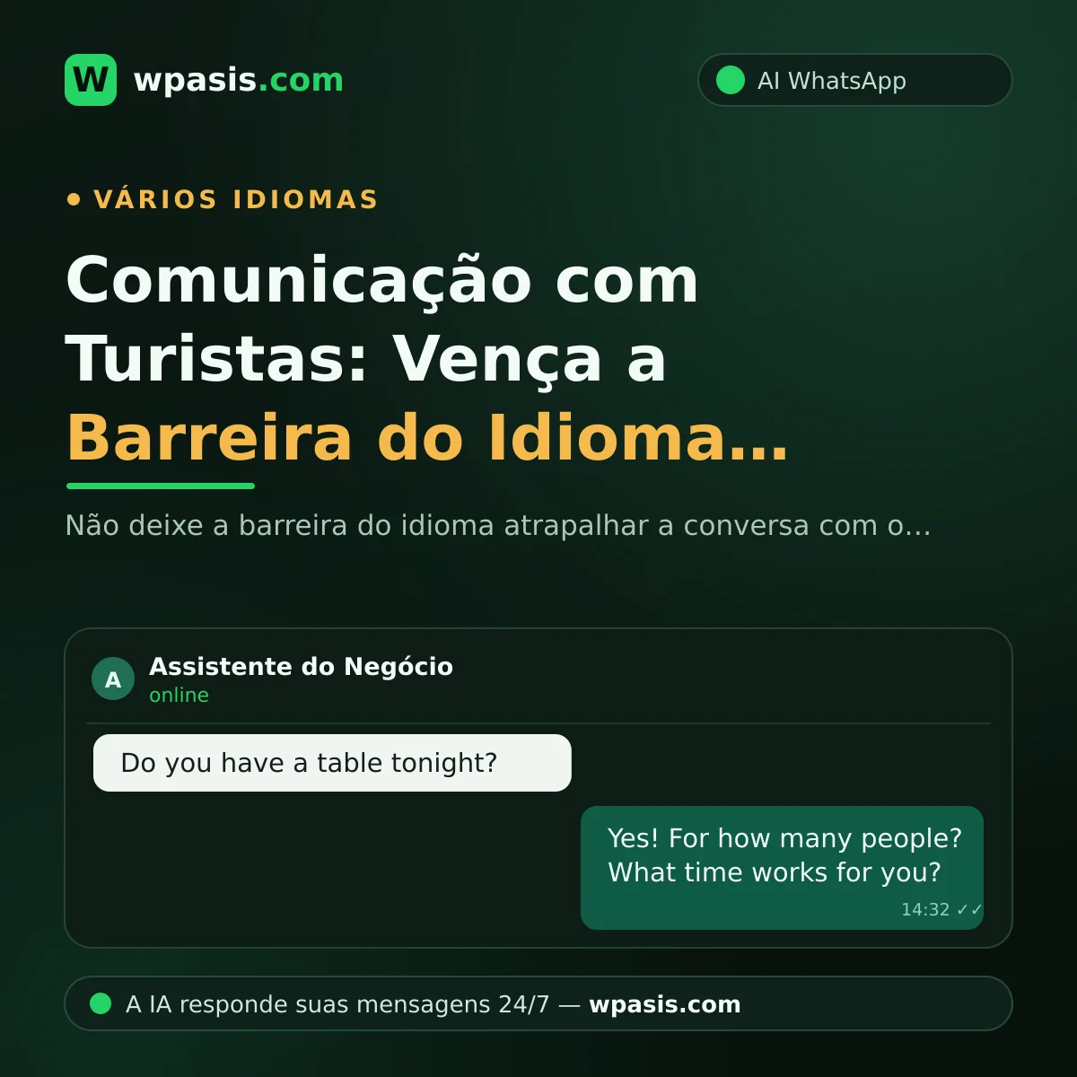 Comunicação com Turistas: Vença a Barreira do Idioma pelo WhatsApp