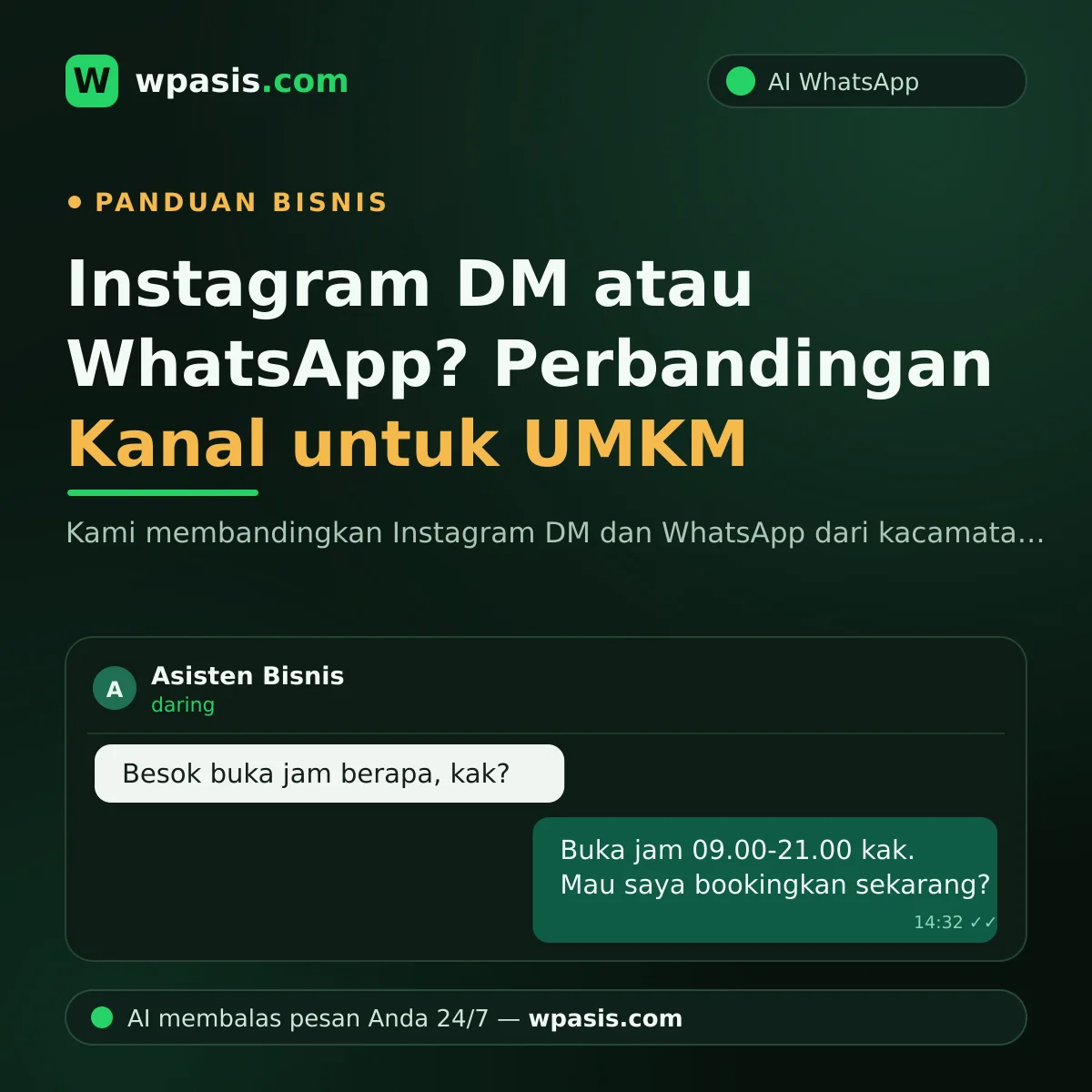 Instagram DM atau WhatsApp? Perbandingan Kanal untuk UMKM