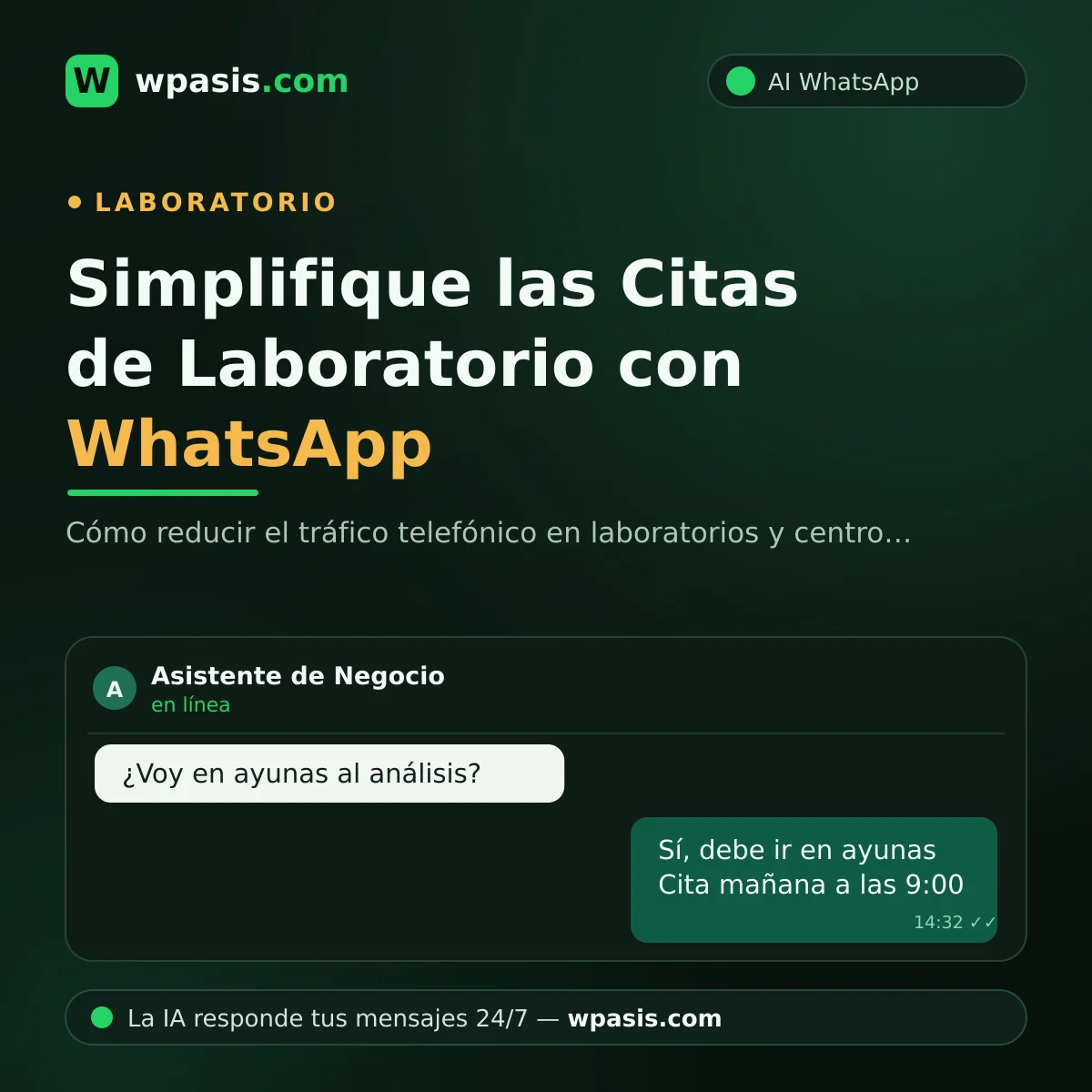 Simplifique las Citas de Laboratorio con WhatsApp