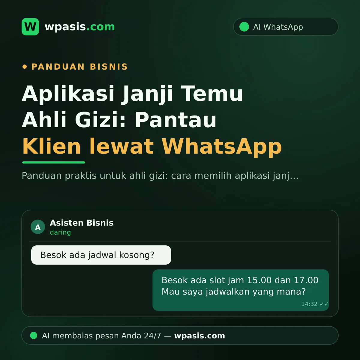 Aplikasi Janji Temu Ahli Gizi: Pantau Klien lewat WhatsApp