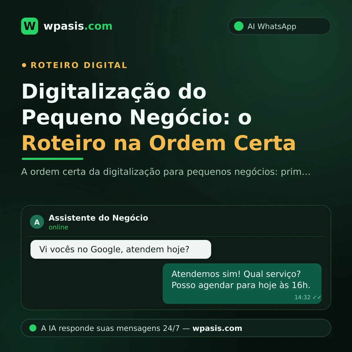 Digitalização do Pequeno Negócio: o Roteiro na Ordem Certa