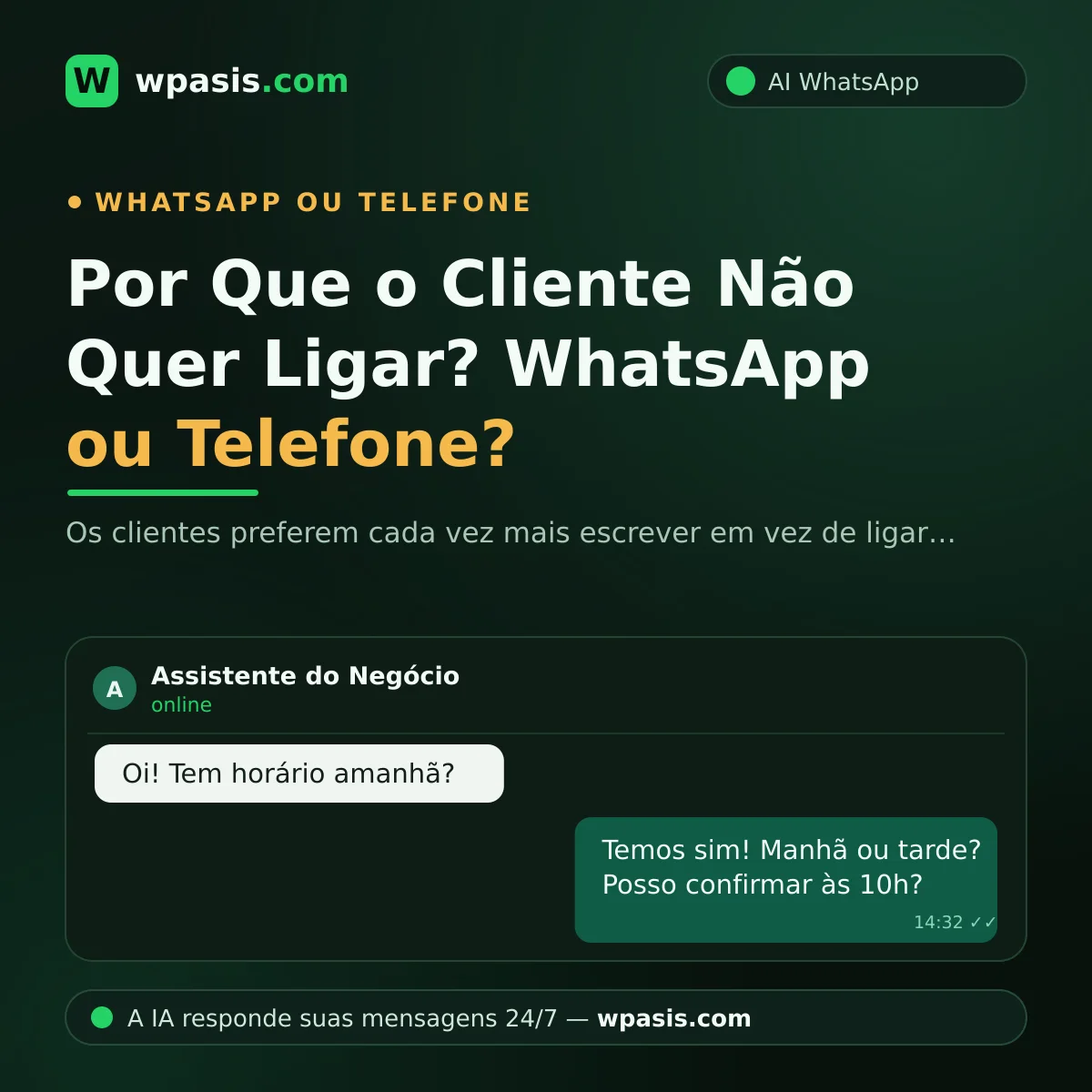 Por Que o Cliente Não Quer Ligar? WhatsApp ou Telefone?