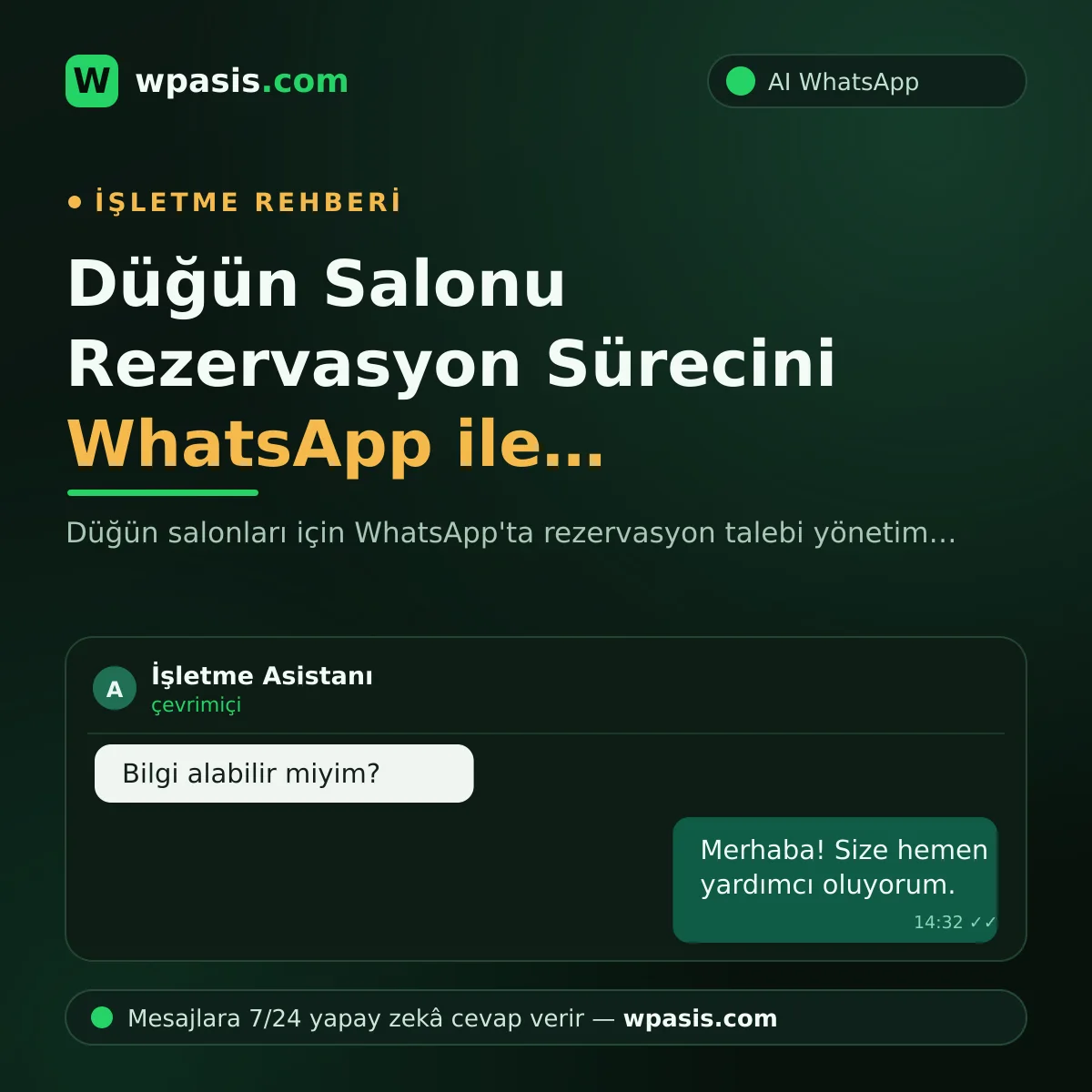 Düğün Salonu Rezervasyon Sürecini WhatsApp ile Kolaylaştırın