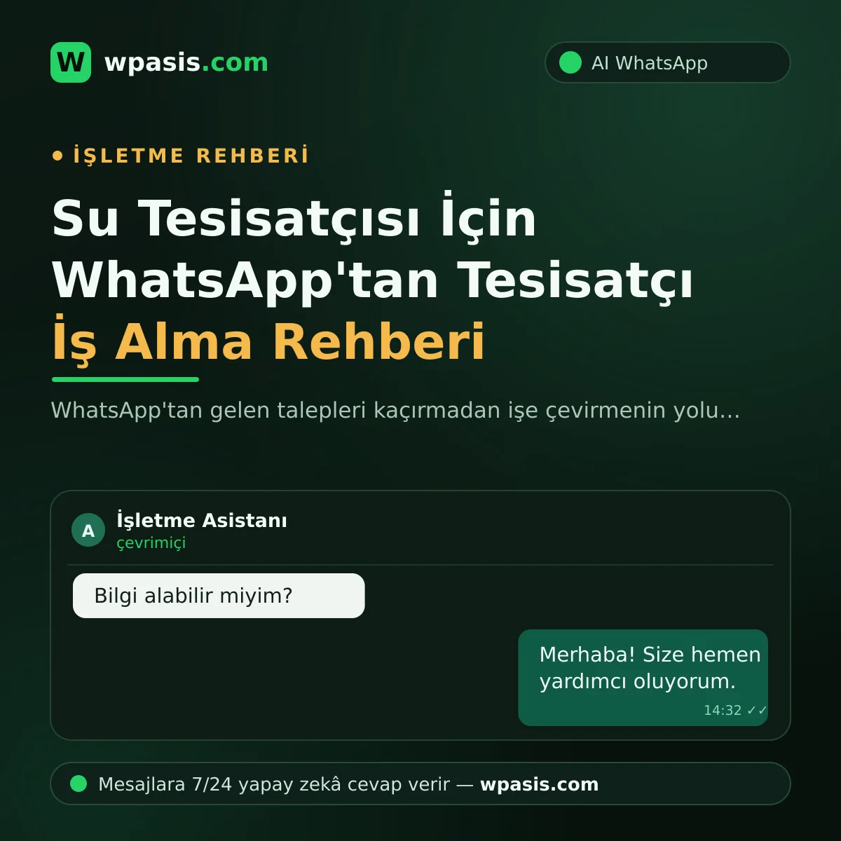 Su Tesisatçısı İçin WhatsApp'tan Tesisatçı İş Alma Rehberi