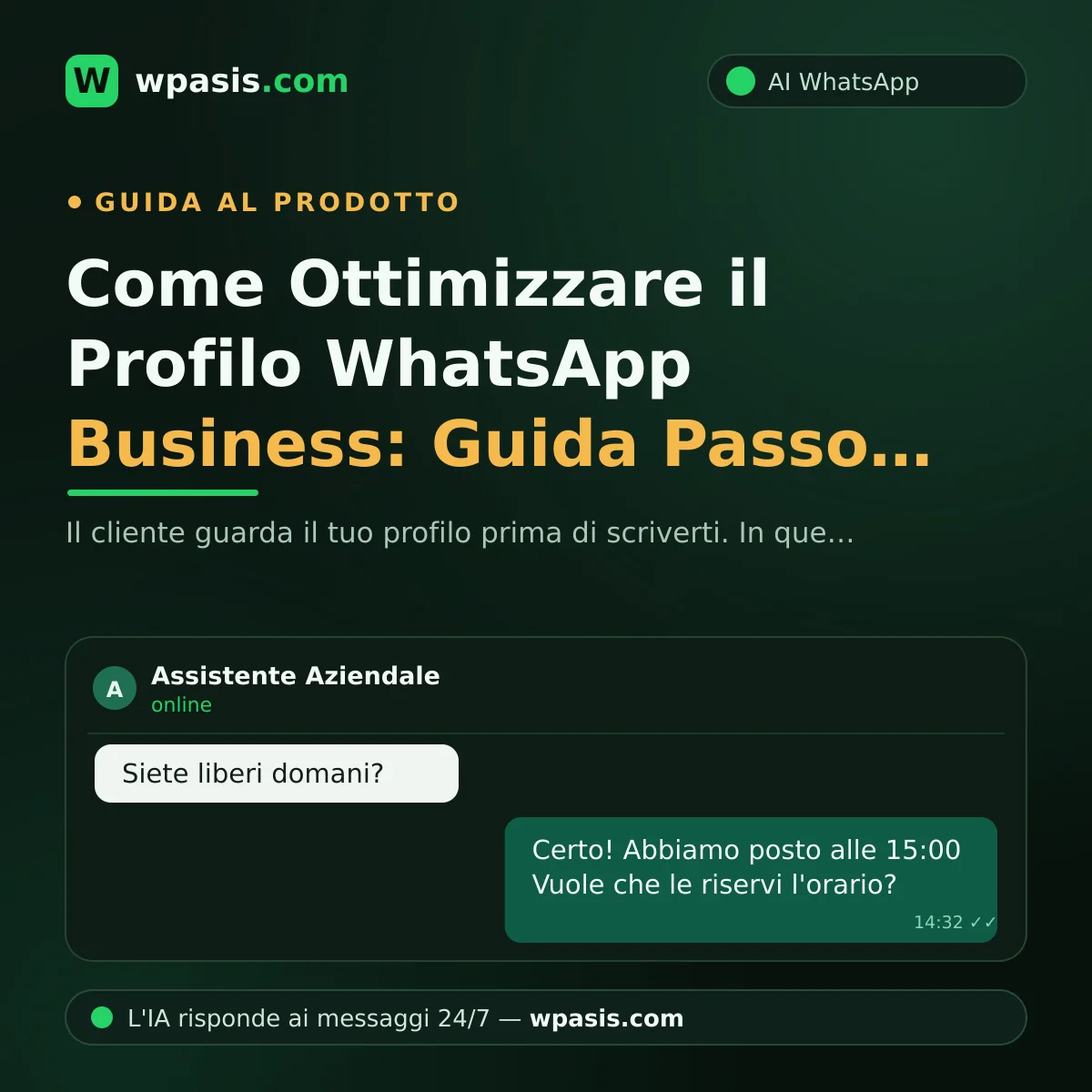 Come Ottimizzare il Profilo WhatsApp Business: Guida Passo Passo