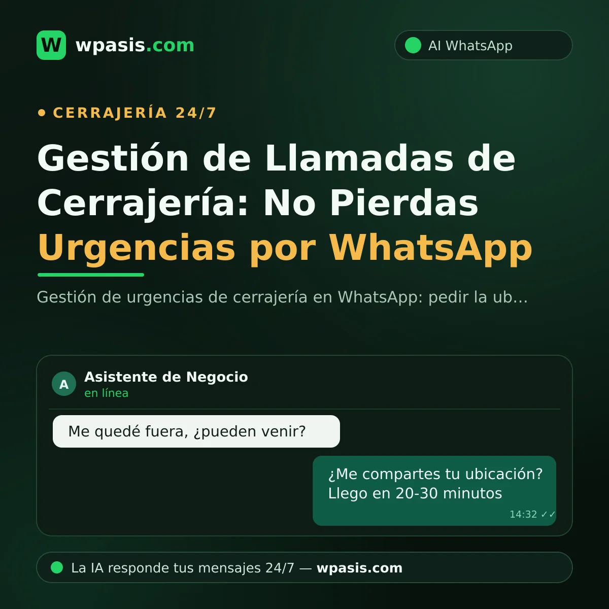 Gestión de Llamadas de Cerrajería: No Pierdas Urgencias por WhatsApp