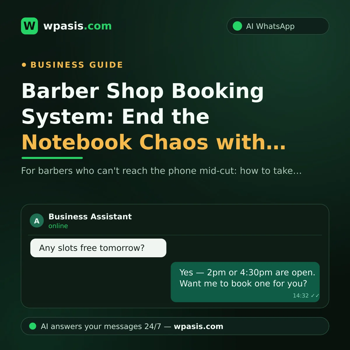 Barber Shop Booking System: End the Notebook Chaos with WhatsApp