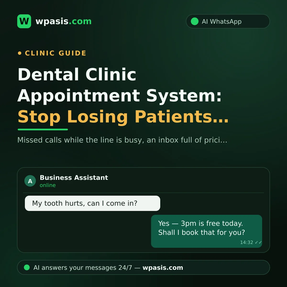 Dental Clinic Appointment System: Stop Losing Patients on WhatsApp