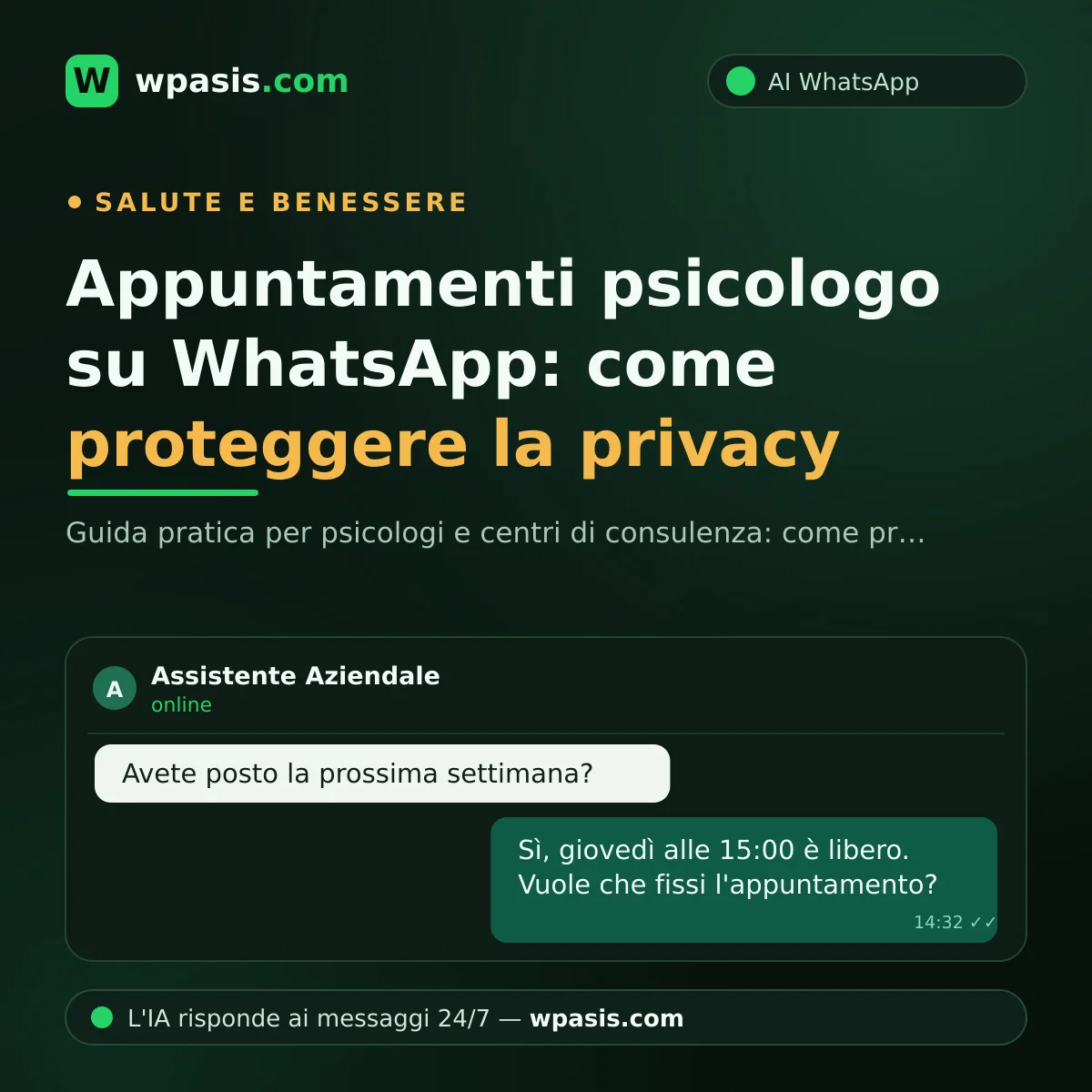 Appuntamenti psicologo su WhatsApp: come proteggere la privacy