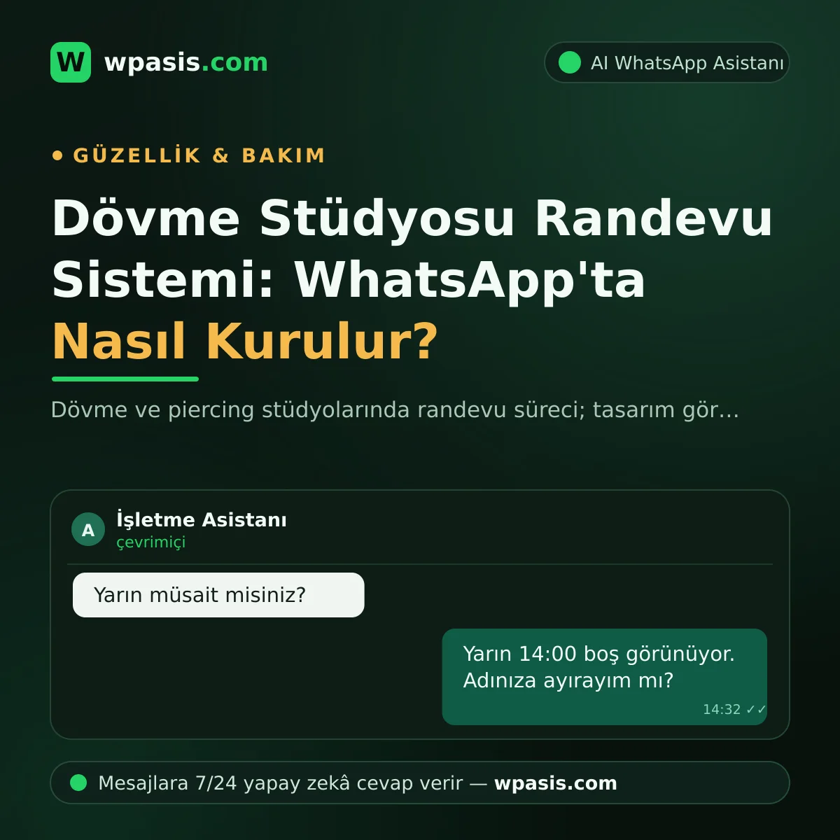 Dövme Stüdyosu Randevu Sistemi: WhatsApp'ta Nasıl Kurulur?