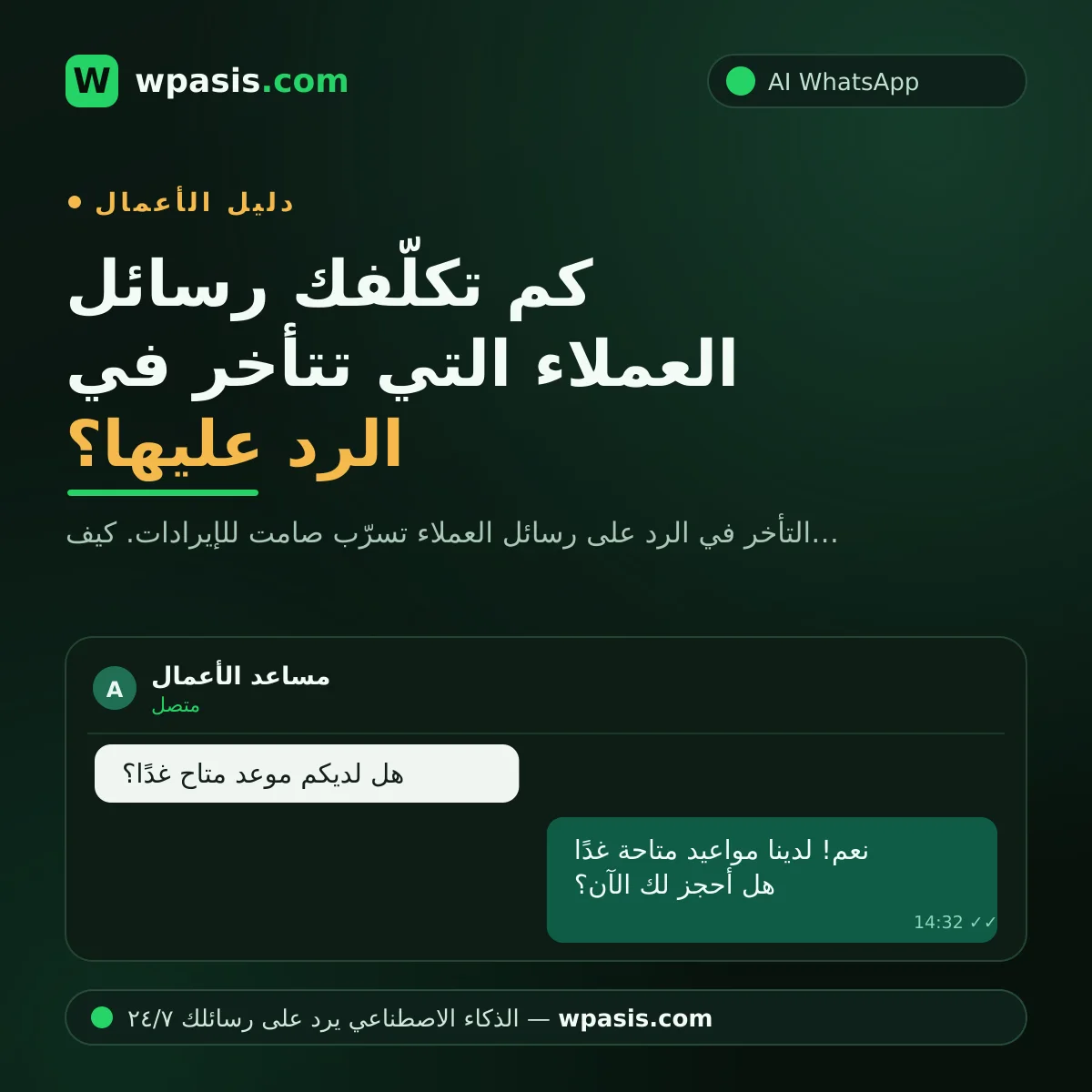 كم تكلّفك رسائل العملاء التي تتأخر في الرد عليها؟