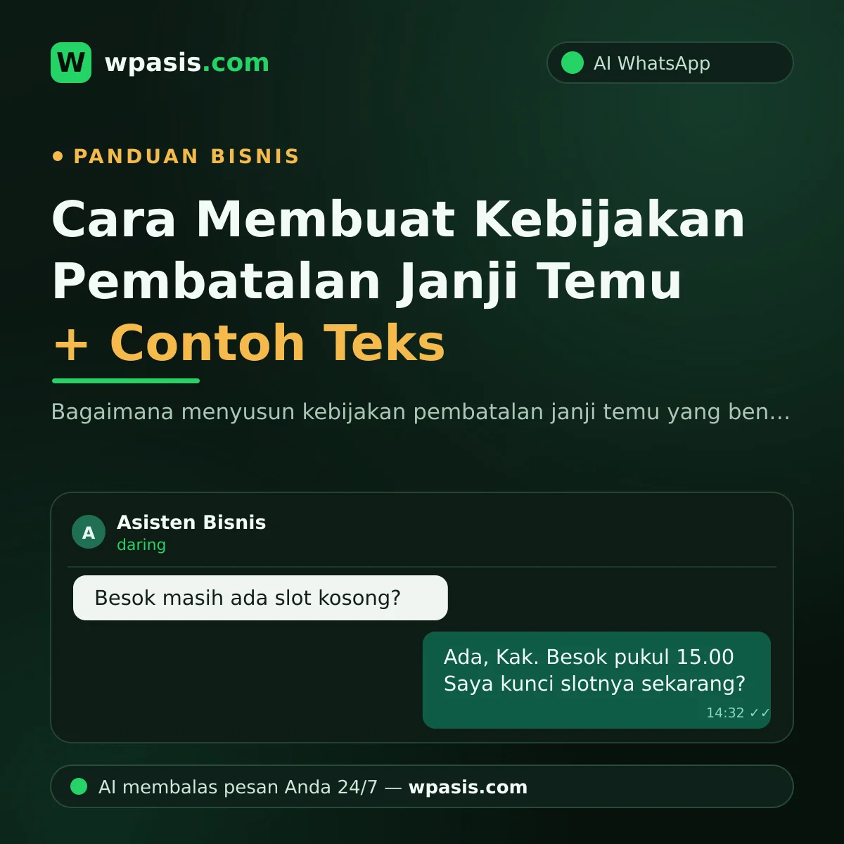 Cara Membuat Kebijakan Pembatalan Janji Temu + Contoh Teks