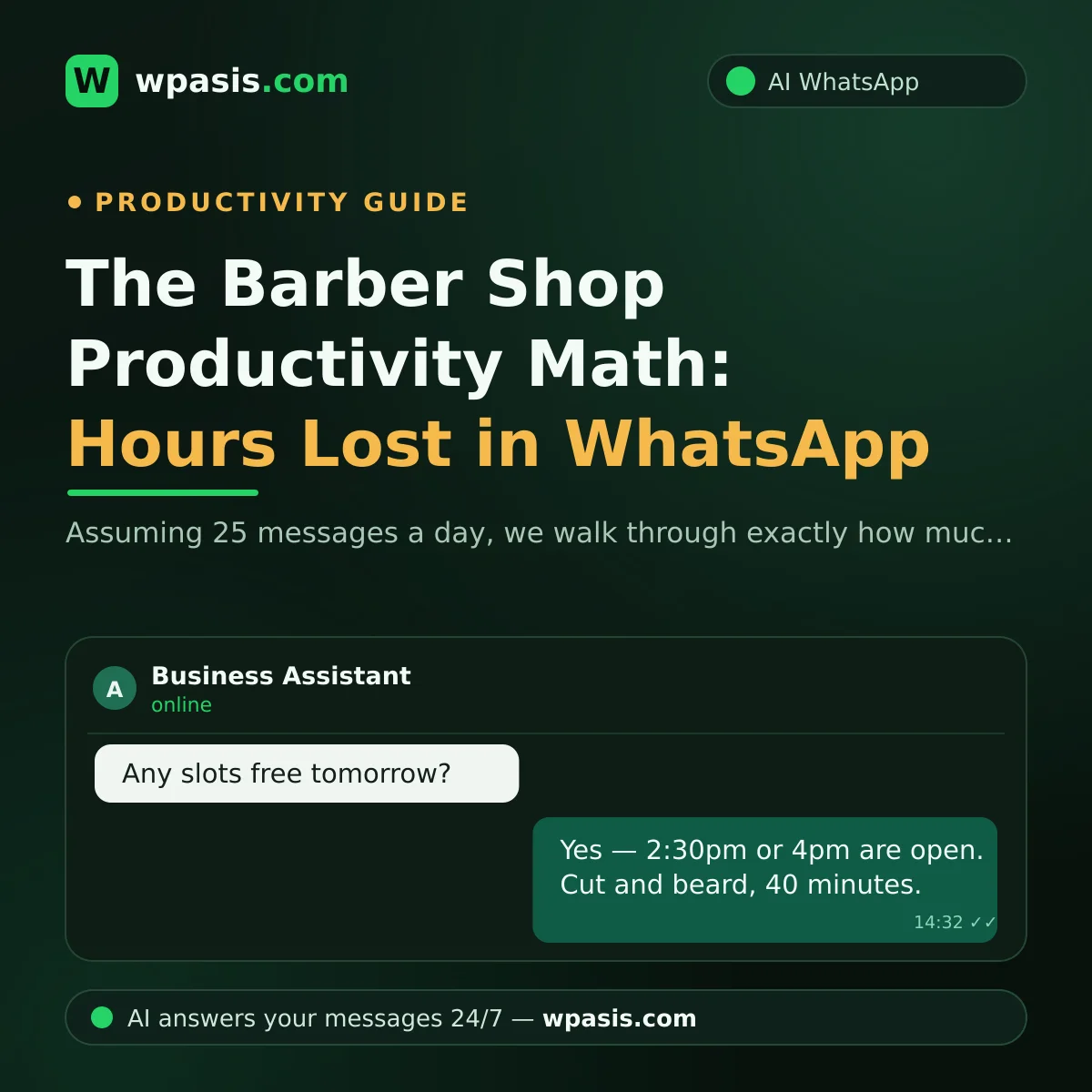 The Barber Shop Productivity Math: Hours Lost in WhatsApp