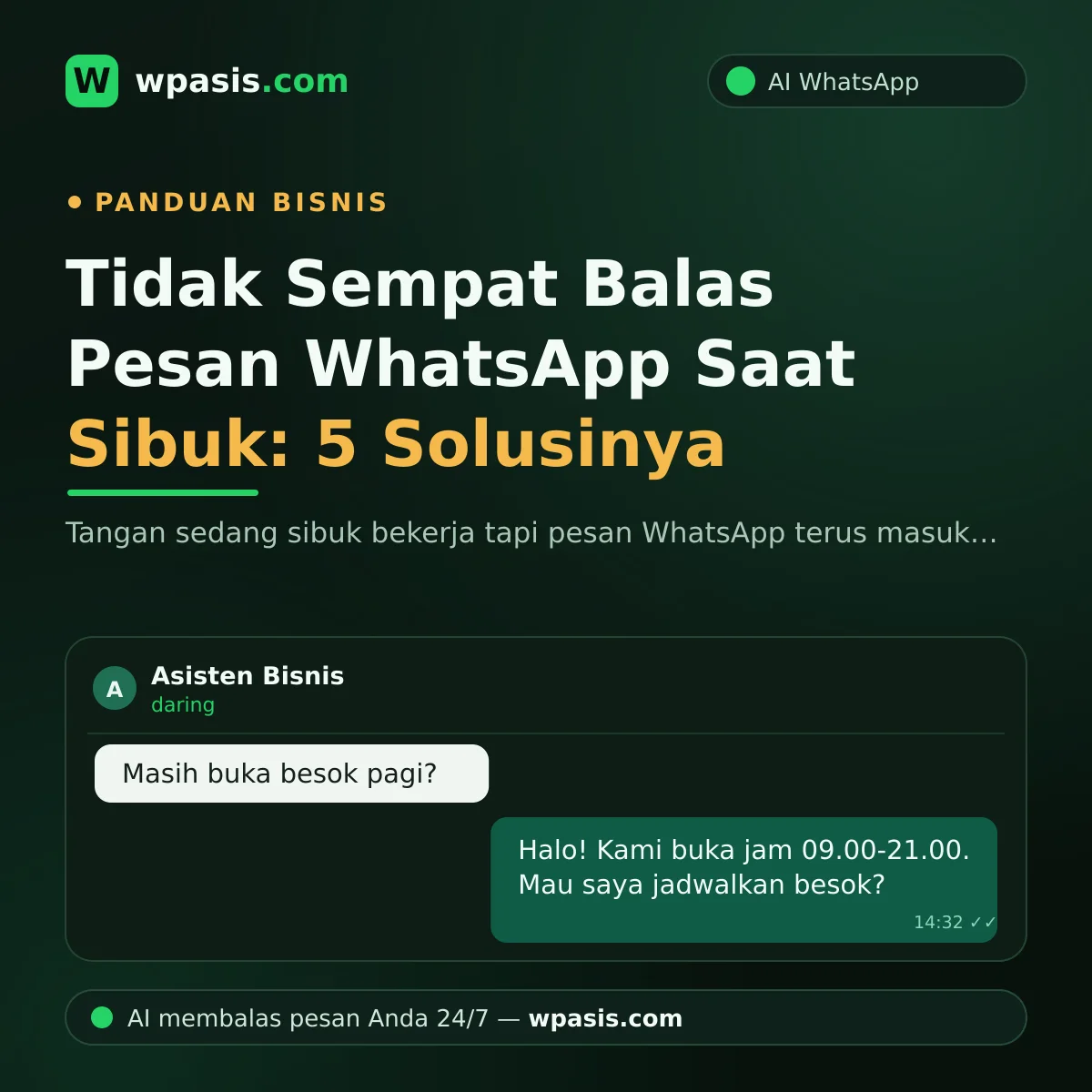 Tidak Sempat Balas Pesan WhatsApp Saat Sibuk: 5 Solusinya