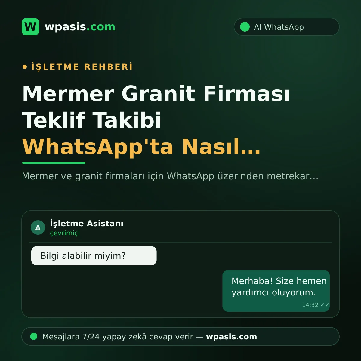 Mermer Granit Firması Teklif Takibi WhatsApp'ta Nasıl Yapılır
